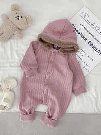Baby Twist Rabbit Ears Hooded Romper Climbing Clothes