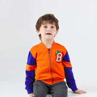 Fashion Children's Simple Cartoon Splicing Jacket
