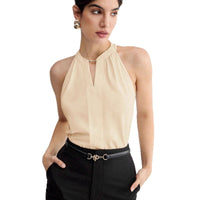 Commuting Essential Workplace Elegant And Versatile Sleeveless Halter Top