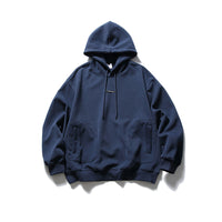 Japanese Fashion Brand Street Solid Color Top Badge Loose Drawstring Hoodie