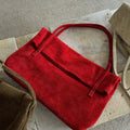 Relaxed Commuter Suede-fleece Bag With A Large Capacity