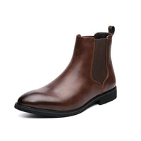 Fleece Leather Men's Fashion Trend Slip-on Ankle Boots