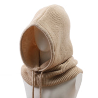 Knitted Wool Drawstring Pullover Hat