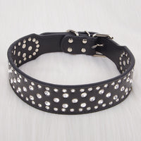 Pet Collar Shiny Rhinestone Leather Small  Medium And Large Dog Supplies