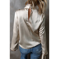 Women's Solid Color Satin Chiffon Blouse
