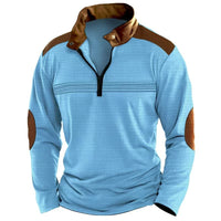 Men's Stitching Polo Shirt Long-sleeve Zipper Sports