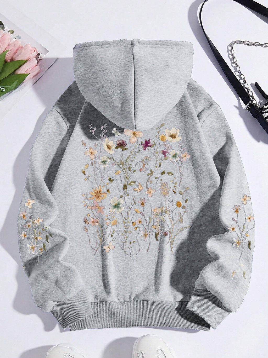 Women's Colorful Flower Print Sweatshirt Sweater