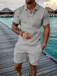 Casual Men's European And American Fashion Men's Polo Shirt Suit