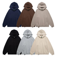 European And American Leisure Solid Color Hooded Loose Sweater Fleece-lined Hooded Coat