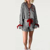 Loose Fitting Loungewear Set With Long Sleeves And Shorts