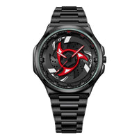 Mens Steel-band Rotating Bezel Dial Quartz Watch With A Sporty Design