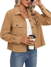 Short Corduroy Button Navel Jacket Short Coat Cross Border