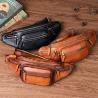 Cowhide Retro-style Casual Chest Bag