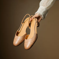 French Retro Back Empty Word With Toe Box Roman Sandals
