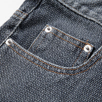 Starry Sky Pattern Denim Shorts Men's Retro Straight