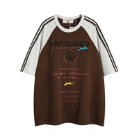 Fashion Loose Letter Short Sleeve T-shirt Men