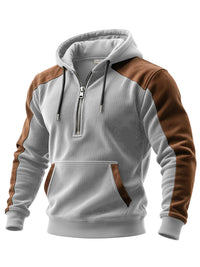 Digital-print Double-hooded Half-zip Hoodie