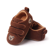 Embroidered Little Bear Baby Shoes Double Velcro Striped Children's Shoes Toddler Shoes