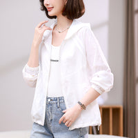 Solid Color Breathable Sun Protection Clothing Coat For Women