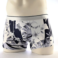 Cartoon Men's Boxer Panties Ice Silk Print Floral Mid-waist Breathable Boxers