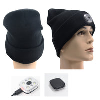 Factory Direct Sales New LED Lamp Knitted Hat Autumn And Winter Warm Outdoor Night Run Riding Lamp Hat Warm Led Hat