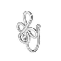 Brass Inlaid Zircon Star Heart Crown Nose Ring