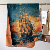 Autumn And Winter New Cashmere-like Thickened Oil Painting Jacquard Scarf