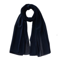 Women's Pure Color Pearl Chiffon Bubble Scarf Gauze Scarf