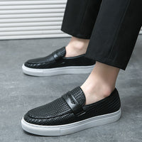 Four Seasons Leather Cover Korean Men's Fashionable Flat Shoes