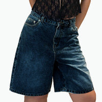 Casual Mid-Waist Straight-Cut Cropped Denim Womens Pants