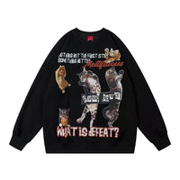 Kitten Animal Printed Crew Neck Sweatshirt