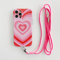 Diagonal Mobile Phone Case Net Red Love Lanyard Soft