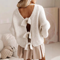 Bow Tie Women's Knitwear European And American Sweater