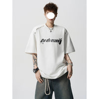 High-Street Letter Print Loose Crewneck Half-Sleeve T-Shirt