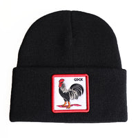 Winter Animal Embroidered Knitted Wool Hat