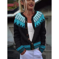 D Digital Printing Cardigan Knitted Coat Women's Early Spring And Autumn Coat