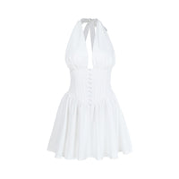 New Slim-fit Waist-cinching Halter Dress
