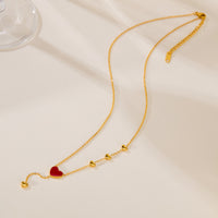 Necklace Female Niche Design Red Dripping Heart