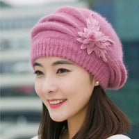 Warm knitted wool hat