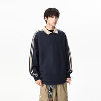 Half-zip Hoodie For Men Loose-fit Color-block Patchwork Casual