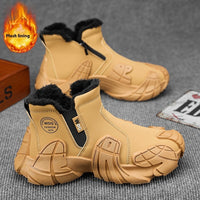 Men's Solid Color Tooling Fleece Lined Martin Boots