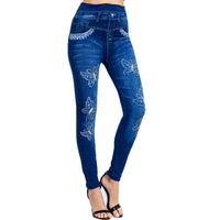 High-waisted Ultra-stretch Capri Pants With A Butterfly Print