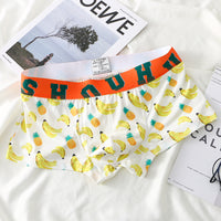 Printed Ice Silk Men's Four Seasons Sexy And Breathable Boxers