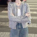 Women's solid color versatile button loose jacket