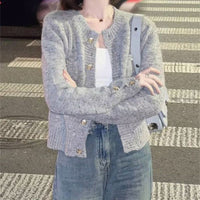 Women's solid color versatile button loose jacket