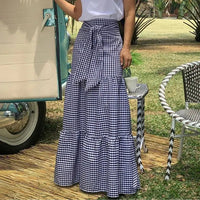 Ruffled Hem Strappy Pleated Casual Loose Skirt