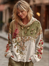 Womens Loose-Fit 3D Digital-Print Hoodie For Winter
