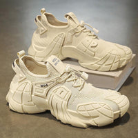 Fly Woven Mesh Breathable Sports Men Trendy All-match Thick Bottom Work Shoes
