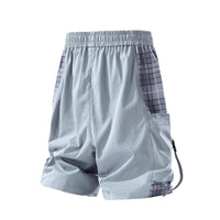 Plaid Stitching Casual Shorts Men's Loose Cargo Shorts