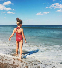 Children's Cartoon Crab Girl One Piece Swimsuit